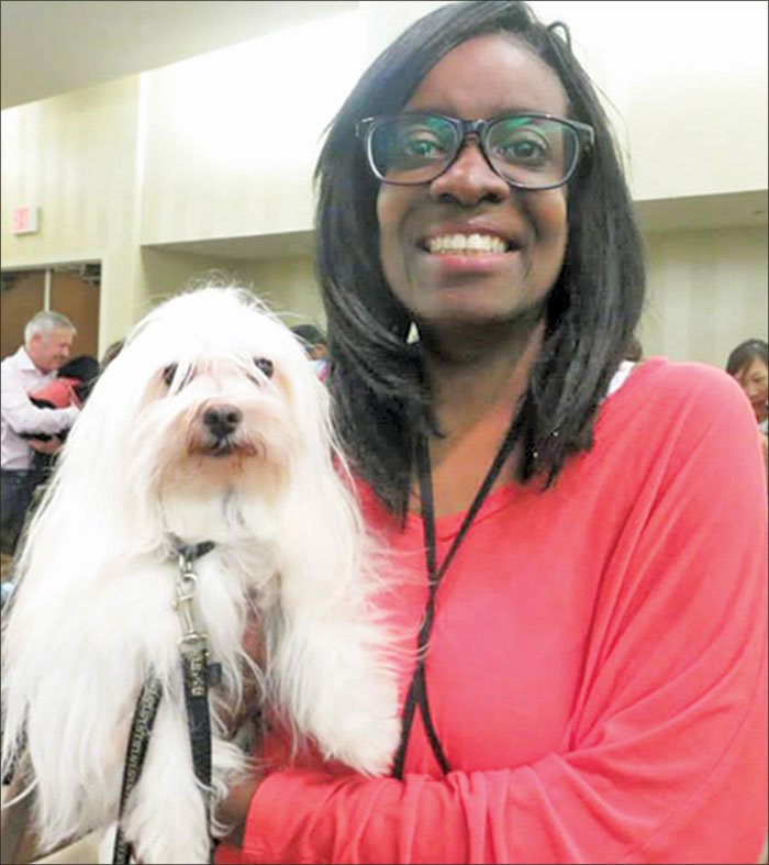 Laurie Williams and her maltese