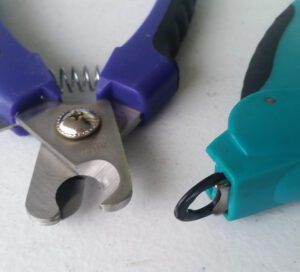 Two types of dog nail clippers