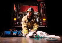 Pet oxygen masks secure tightly to a dog or cats face, and allow first responders to provide CPR.