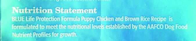 pet food nutrition statement