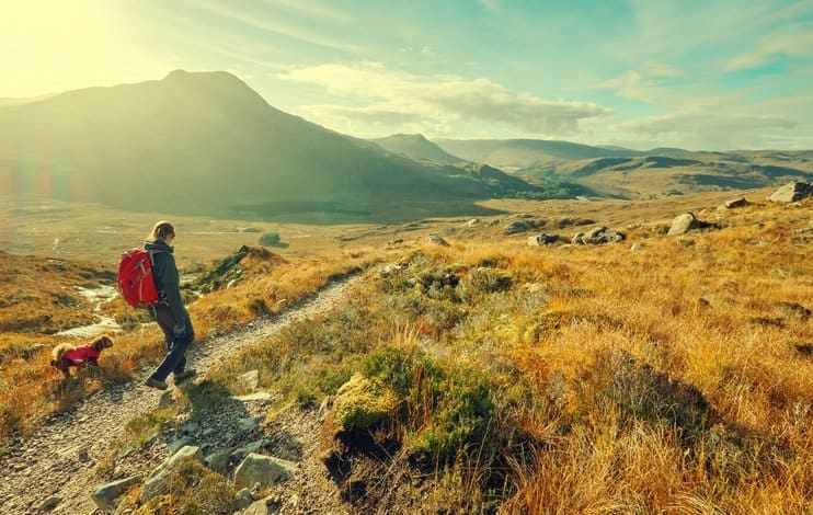 walking in countryside