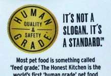 human grade dog food label