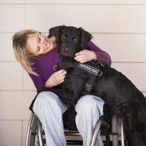 woman with her service dog