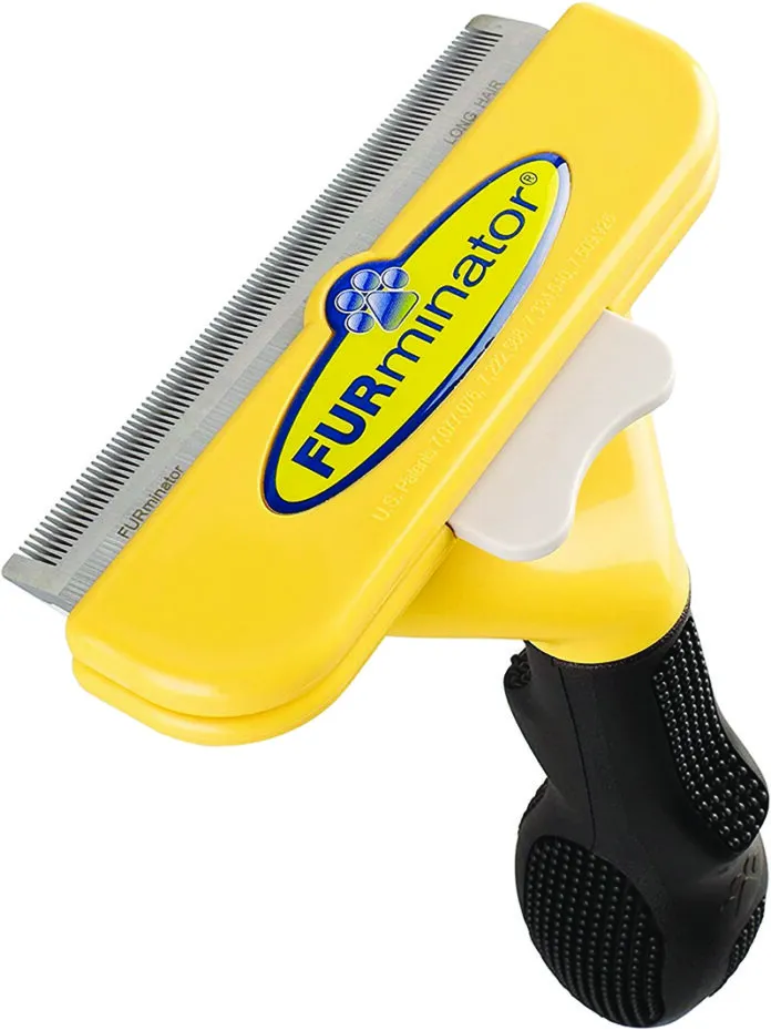 FURminator (1) The furminaor is to a tool for shedding dogs that removes excess fur.