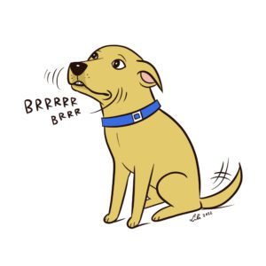 dog teeth chattering illustration