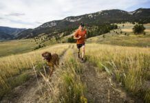 A man and trail running