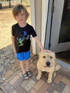 Boone is less comfortable with kids. We manage their interactions much more carefully; I don’t allow Boone to be unsupervised for even a minute with such a young kid.