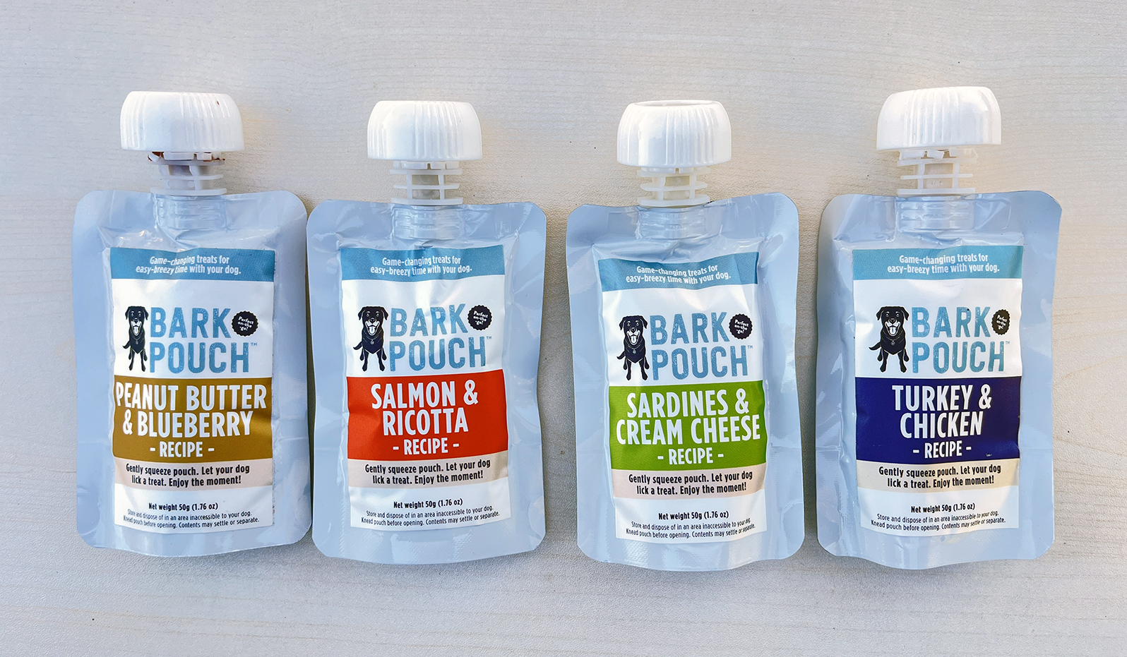 A selection of bark pouch canine treats.