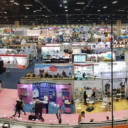 Trade expos like the pictured Superzoo, or the upcoming Global Pet Expo lets manufacturers show off their upcoming wares.