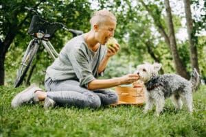 Dogs can eat french fries. However, this isn't a healthy snack for them.